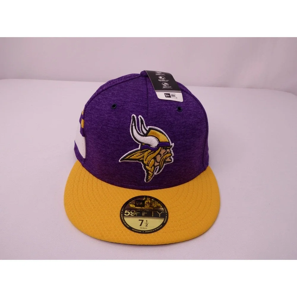 NWT New Era 59 Fifty NFL On Field Minnesota Vikings Sample Fitted Hat Cap 7 1/2